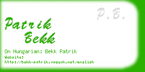 patrik bekk business card